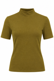 T-shirt hoge hals olijf groen productfoto