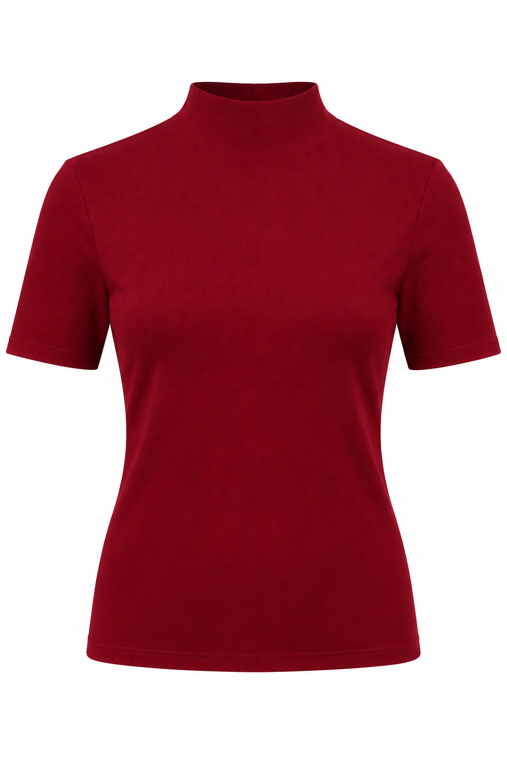 T-shirt hoge hals rood productfoto