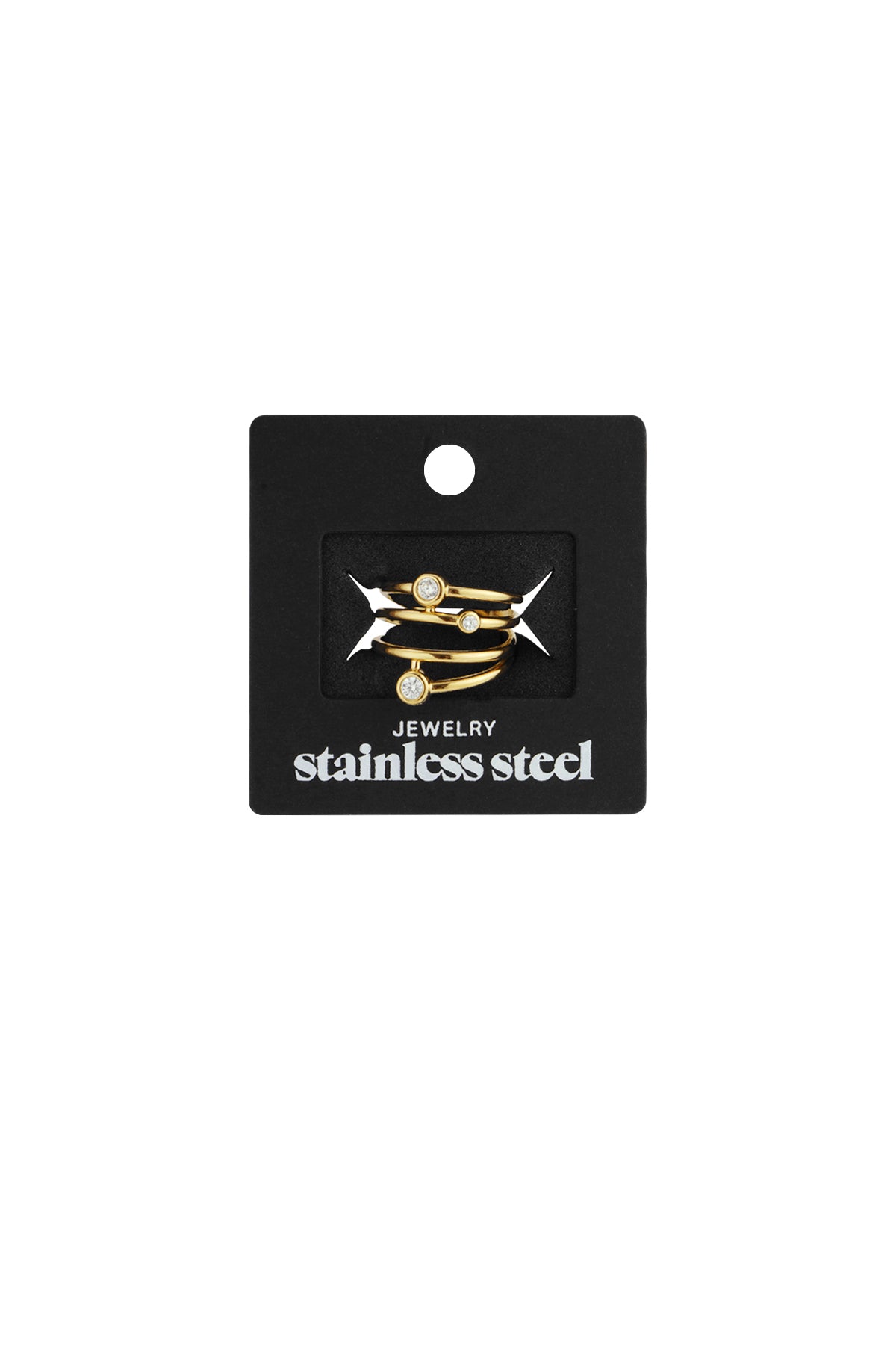 Gouden ring met drie banden weergegeven op productkaart