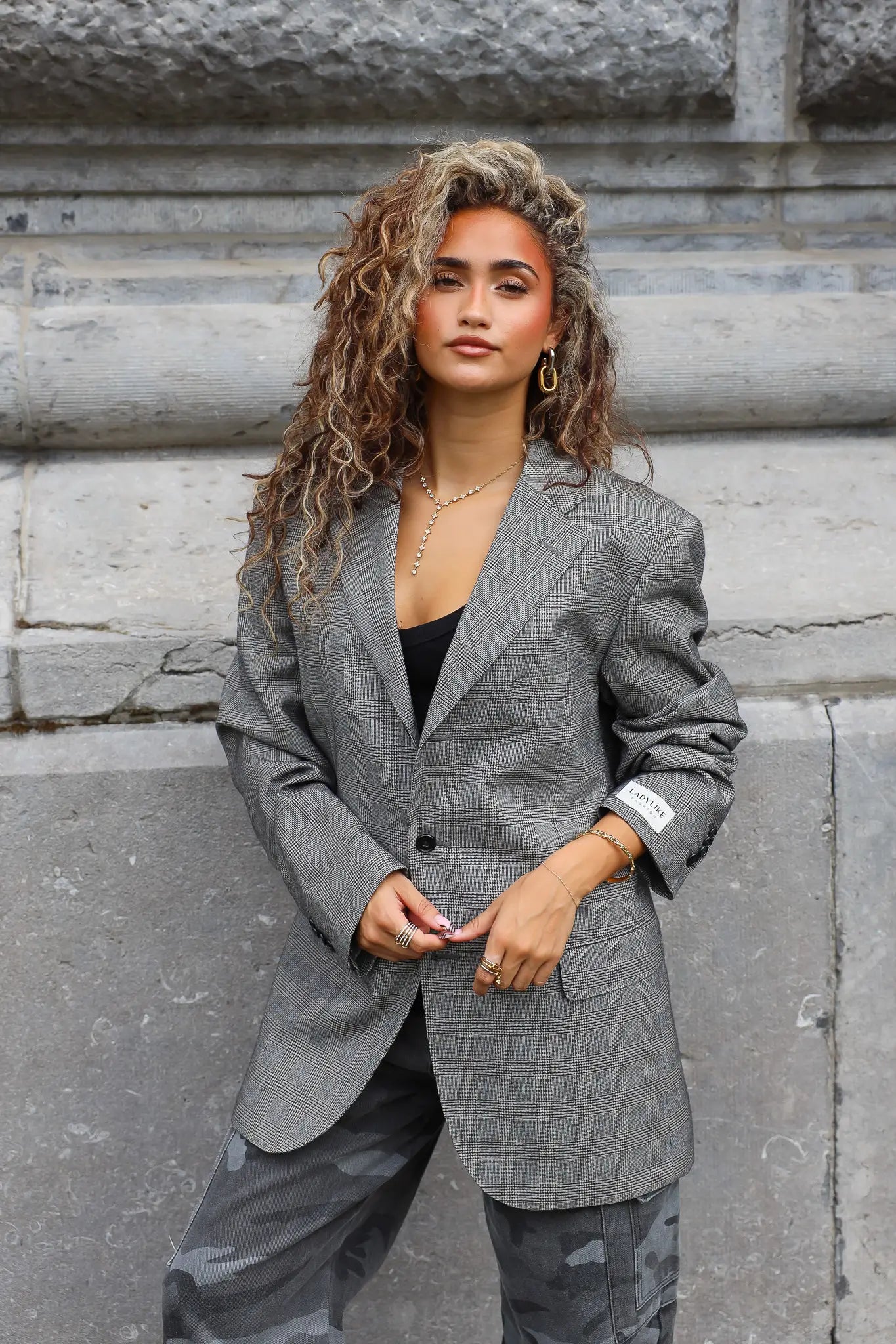 Vintage grijze herenblazer uit de Atelier Series voor dames
